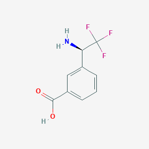 molecular formula C9H8F3NO2 B13018099 (R)-3-(1-amino-2,2,2-trifluoroethyl)benzoic acid 