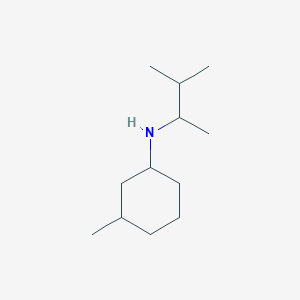 molecular formula C12H25N B13018116 3-methyl-N-(3-methylbutan-2-yl)cyclohexan-1-amine 