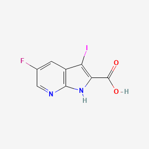 molecular formula C8H4FIN2O2 B13018147 5-Fluoro-3-iodo-1H-pyrrolo[2,3-b]pyridine-2-carboxylic acid 