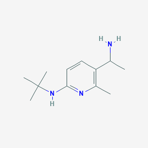molecular formula C12H21N3 B13018159 5-(1-Aminoethyl)-N-(tert-butyl)-6-methylpyridin-2-amine 