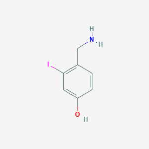 molecular formula C7H8INO B13018172 4-(Aminomethyl)-3-iodophenol 