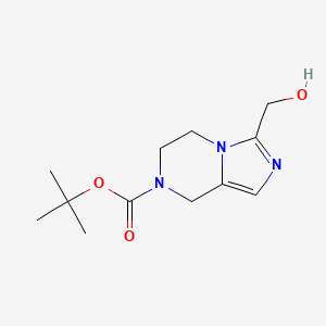 molecular formula C12H19N3O3 B13018256 tert-Butyl 3-(hydroxymethyl)-5,6-dihydroimidazo[1,5-a]pyrazine-7(8H)-carboxylate 