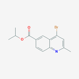 molecular formula C14H14BrNO2 B13018295 Isopropyl 4-bromo-2-methylquinoline-6-carboxylate 