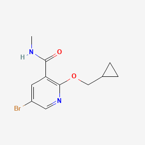 molecular formula C11H13BrN2O2 B13018367 5-Bromo-2-(cyclopropylmethoxy)-N-methylnicotinamide 