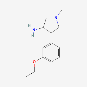 molecular formula C13H20N2O B13018401 4-(3-Ethoxyphenyl)-1-methylpyrrolidin-3-amine 
