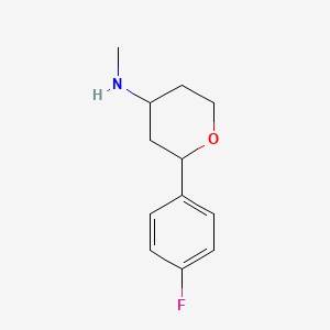 molecular formula C12H16FNO B13018445 2-(4-Fluorophenyl)-N-methyltetrahydro-2H-pyran-4-amine 