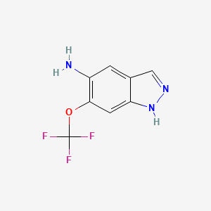 molecular formula C8H6F3N3O B13018455 6-(trifluoromethoxy)-1H-indazol-5-amine 