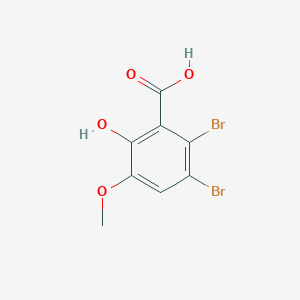 molecular formula C8H6Br2O4 B13018510 2,3-Dibromo-6-hydroxy-5-methoxybenzoic acid CAS No. 35093-66-4