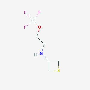 molecular formula C6H10F3NOS B13018566 N-(2-(Trifluoromethoxy)ethyl)thietan-3-amine 
