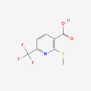 molecular formula C8H6F3NO2S B13018604 2-(Methylthio)-6-(trifluoromethyl)nicotinic acid 