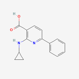 molecular formula C15H14N2O2 B13018644 2-(Cyclopropylamino)-6-phenylnicotinic acid 