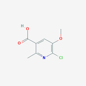 molecular formula C8H8ClNO3 B13018647 6-Chloro-5-methoxy-2-methylnicotinic acid 