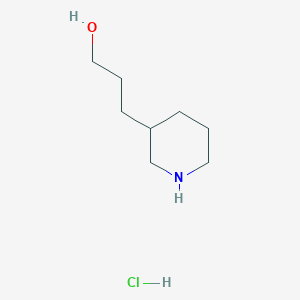 molecular formula C8H18ClNO B13018657 3-Piperidin-3-yl-propan-1-ol hydrochloride 