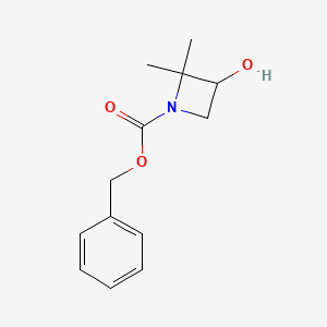 molecular formula C13H17NO3 B13018688 Benzyl 3-hydroxy-2,2-dimethylazetidine-1-carboxylate 
