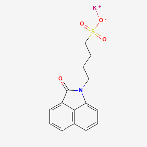 molecular formula C15H14KNO4S B13018701 Potassium 4-(2-oxobenzo[cd]indol-1(2H)-yl)butane-1-sulfonate 