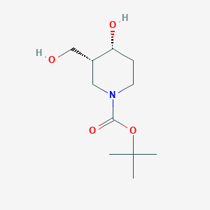 molecular formula C11H21NO4 B13018749 tert-Butylcis-4-hydroxy-3-(hydroxymethyl)piperidine-1-carboxylate 