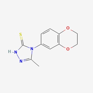 molecular formula C11H11N3O2S B1301878 4-(2,3-dihydro-1,4-benzodioxin-6-yl)-5-methyl-4H-1,2,4-triazole-3-thiol CAS No. 306936-85-6