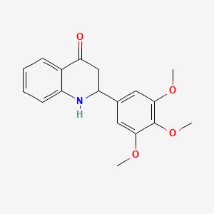 molecular formula C18H19NO4 B13018820 2-(3,4,5-Trimethoxyphenyl)-2,3-dihydroquinolin-4(1H)-one 