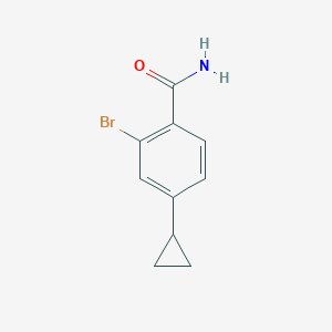 molecular formula C10H10BrNO B13018848 2-Bromo-4-cyclopropylbenzamide 