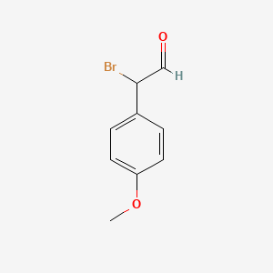molecular formula C9H9BrO2 B13018876 2-Bromo-2-(4-methoxyphenyl)acetaldehyde 