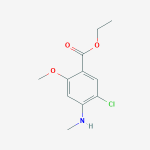 molecular formula C11H14ClNO3 B13018941 Ethyl 5-chloro-2-methoxy-4-(methylamino)benzoate 