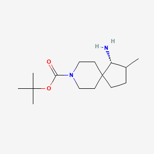 molecular formula C15H28N2O2 B13018946 tert-Butyl (1R)-1-amino-2-methyl-8-azaspiro[4.5]decane-8-carboxylate 