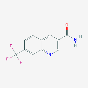 molecular formula C11H7F3N2O B13018975 7-(Trifluoromethyl)quinoline-3-carboxamide 