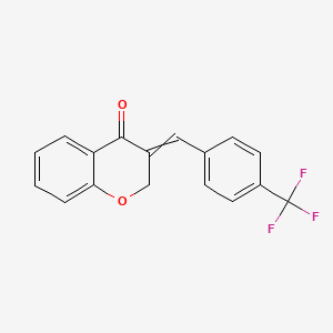 molecular formula C17H11F3O2 B1301903 3-{(E)-[4-(trifluoromethyl)phenyl]methylidene}-2,3-dihydro-4H-chromen-4-one 