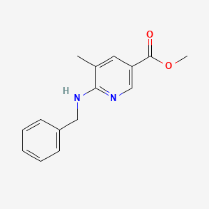 molecular formula C15H16N2O2 B13019102 Methyl 6-(benzylamino)-5-methylnicotinate 