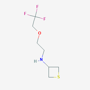 molecular formula C7H12F3NOS B13019151 N-(2-(2,2,2-Trifluoroethoxy)ethyl)thietan-3-amine 