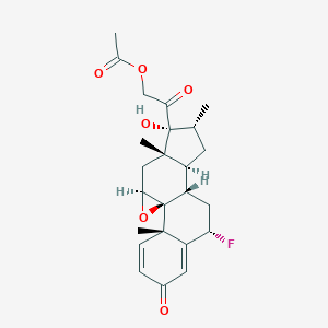 molecular formula C24H29FO6 B130192 9beta,11beta-Epoxy-6alpha-fluoro-17,21-dihydroxy-16alpha-methylpregna-1,4-diene-3,20-dione 21-acetate CAS No. 4571-51-1