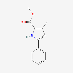 molecular formula C13H13NO2 B13019212 Methyl 3-methyl-5-phenyl-1H-pyrrole-2-carboxylate CAS No. 89649-58-1