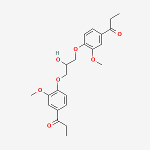 molecular formula C23H28O7 B1301924 1-[4-[2-Hydroxy-3-(2-methoxy-4-propanoylphenoxy)propoxy]-3-methoxyphenyl]propan-1-one CAS No. 5755-58-8