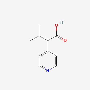 molecular formula C10H13NO2 B13019251 3-Methyl-2-(pyridin-4-yl)butanoic acid 