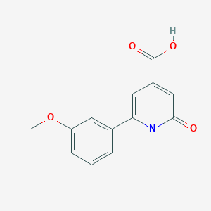 molecular formula C14H13NO4 B13019257 6-(3-Methoxyphenyl)-1-methyl-2-oxo-1,2-dihydropyridine-4-carboxylic acid 