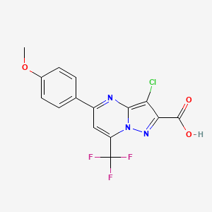 molecular formula C15H9ClF3N3O3 B1301926 3-Chloro-5-(4-methoxyphenyl)-7-(trifluoromethyl)pyrazolo[1,5-a]pyrimidine-2-carboxylic acid CAS No. 312922-09-1