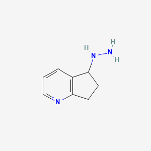 molecular formula C8H11N3 B13019314 5-Hydrazinyl-6,7-dihydro-5H-cyclopenta[b]pyridine CAS No. 1260655-14-8
