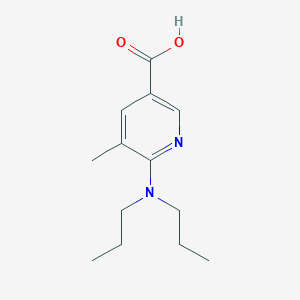 molecular formula C13H20N2O2 B13019323 6-(Dipropylamino)-5-methylnicotinic acid 