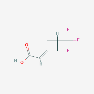 molecular formula C7H7F3O2 B13019328 2-[3-(Trifluoromethyl)cyclobutylidene]acetic acid 