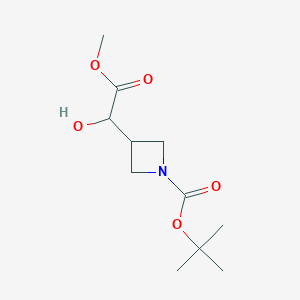 molecular formula C11H19NO5 B13019346 Tert-butyl 3-(1-hydroxy-2-methoxy-2-oxoethyl)azetidine-1-carboxylate 