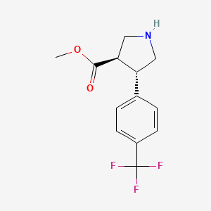 molecular formula C13H14F3NO2 B13019362 trans-Methyl-4-(4-(trifluoromethyl)phenyl)pyrrolidine-3-carboxylate 
