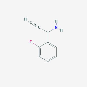 molecular formula C9H8FN B13019402 1-(2-Fluorophenyl)prop-2-yn-1-amine 