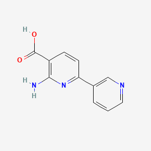 molecular formula C11H9N3O2 B13019417 6-Amino-[2,3'-bipyridine]-5-carboxylic acid 