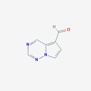molecular formula C7H5N3O B13019424 Pyrrolo[2,1-f][1,2,4]triazine-5-carbaldehyde 