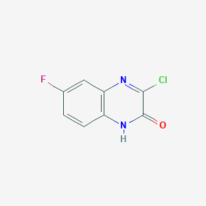 molecular formula C8H4ClFN2O B13019430 3-chloro-6-fluoroquinoxalin-2(1H)-one 