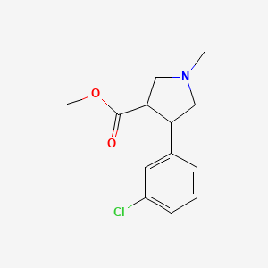 molecular formula C13H16ClNO2 B13019437 Methyl 4-(3-chlorophenyl)-1-methylpyrrolidine-3-carboxylate 