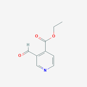 molecular formula C9H9NO3 B13019455 Ethyl 3-formylisonicotinate 