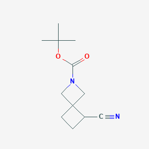 molecular formula C12H18N2O2 B13019520 tert-Butyl 5-cyano-2-azaspiro[3.3]heptane-2-carboxylate 
