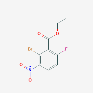 molecular formula C9H7BrFNO4 B13019524 Ethyl 2-bromo-6-fluoro-3-nitrobenzoate 