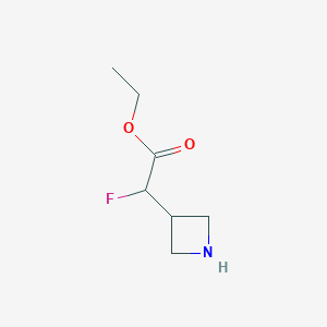 molecular formula C7H12FNO2 B13019535 Ethyl 2-(azetidin-3-yl)-2-fluoroacetate 